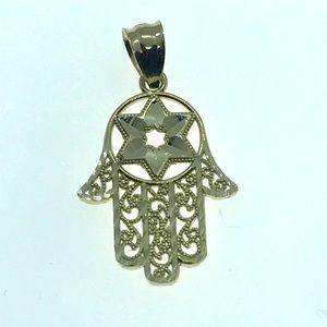 10k Real Gold Hamsa Pendant